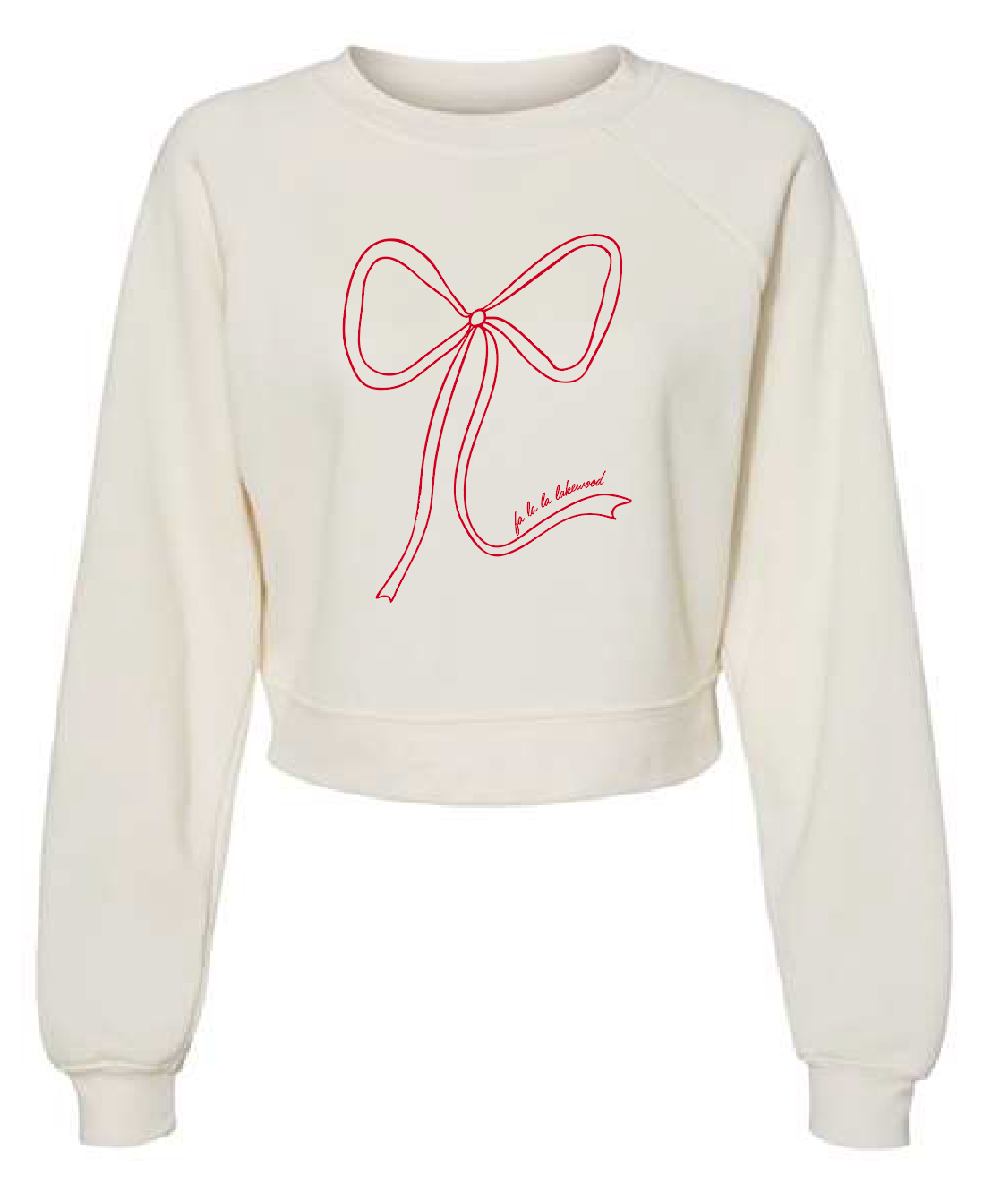 Festive Bow Crop Sweatshirt (Adult)