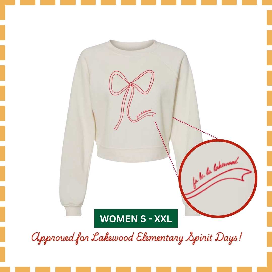 Festive Bow Crop Sweatshirt (Adult)